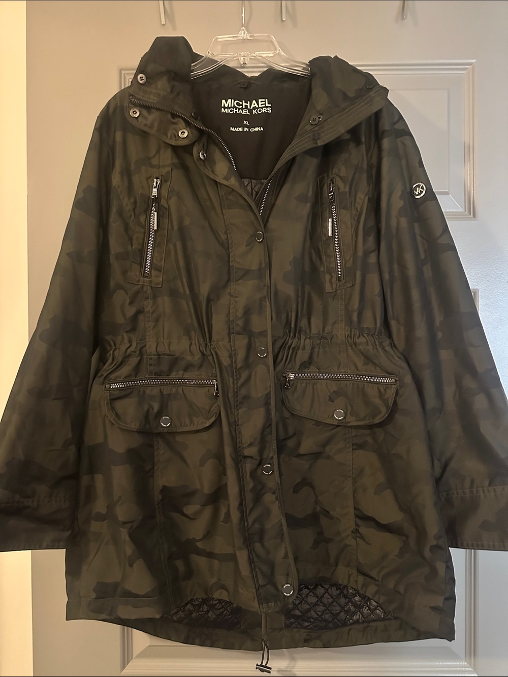 Michael Kors Olive Green Camo Utility Anorak Jacket
